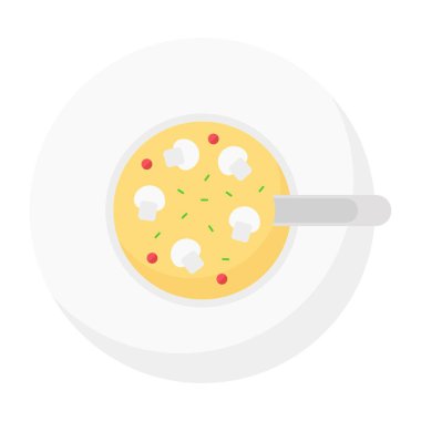 çorba yassı clipart vektör illüstrasyonu