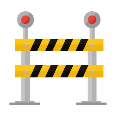 çit ışığı inşaatı düz clipart vektör çizimi