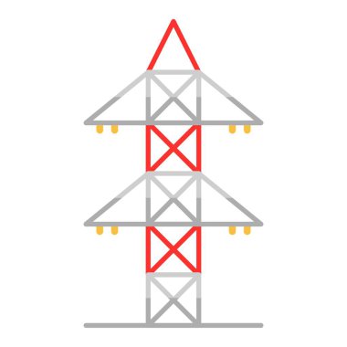 elektrik pilonu düz clipart vektör çizimi