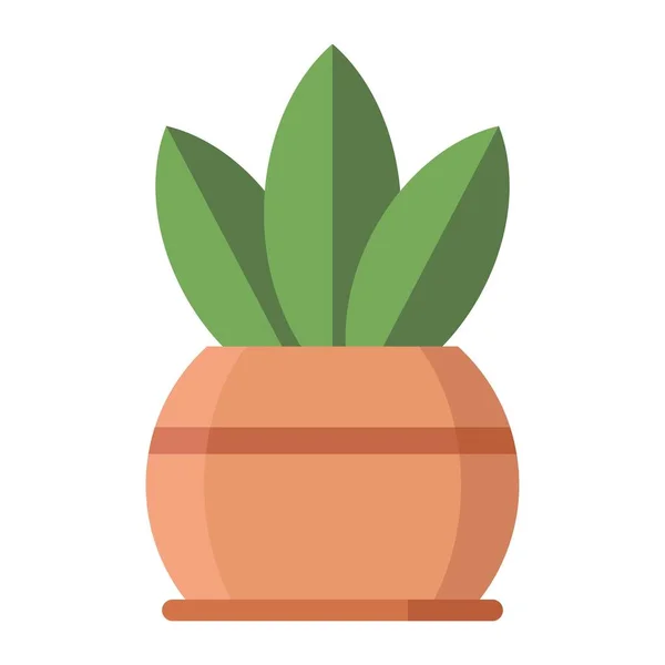 Maison Plante Pot Plat Clipart Vecteur Illustration — Image vectorielle
