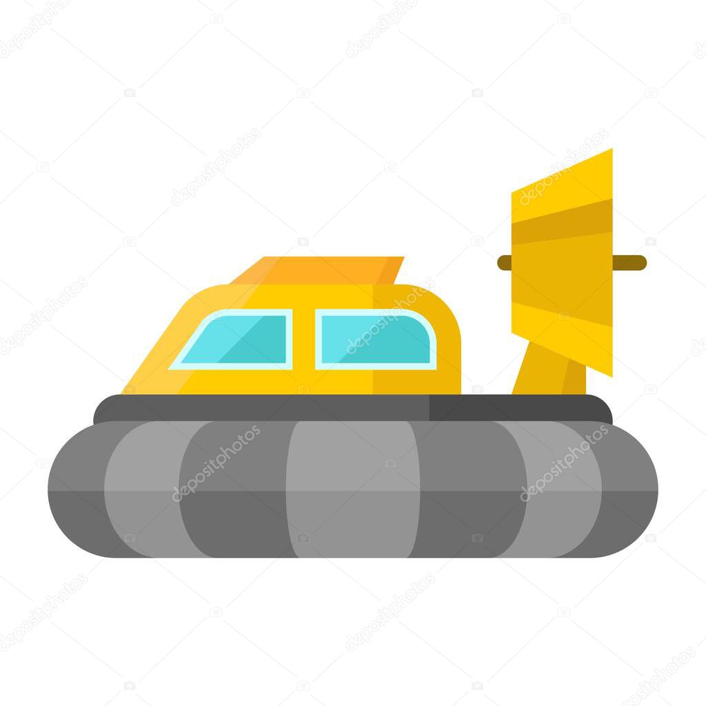 hovercraft flat clipart vector illustration