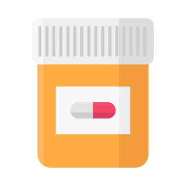 şişe hapları düz clipart vektör çizimi