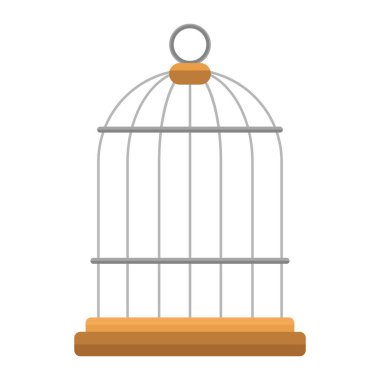 kuş kafesi düz clipart vektör çizimi
