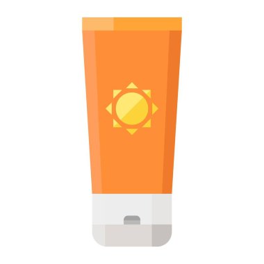 Güneş kremi düz clipart vektör çizimi