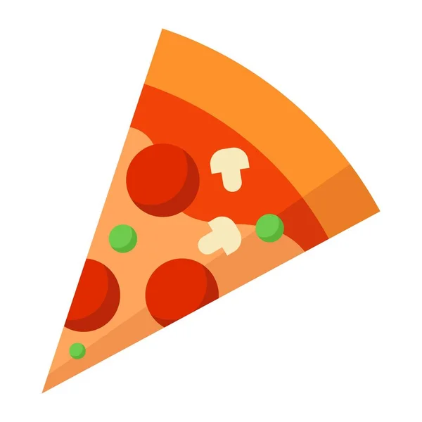 Slice Pizza Flat Clipart Vector Illustration — Stock Vector