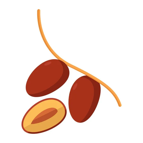 Dates Fruit Flat Clipart Vector Illustration — Stock Vector