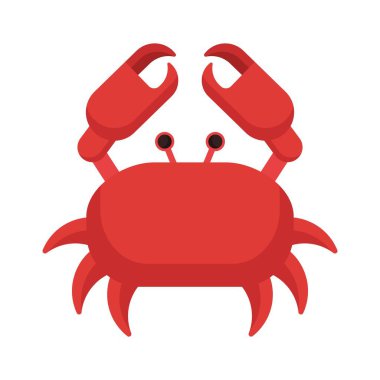 yengeç düz clipart vektör çizimi