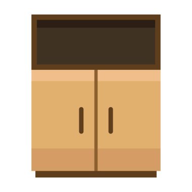 ofis dolabı düz clipart vektör çizimi