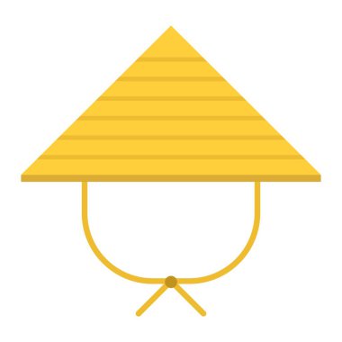 Asya konik hasır şapka klipsi sanat vektörü illüstrasyonuName