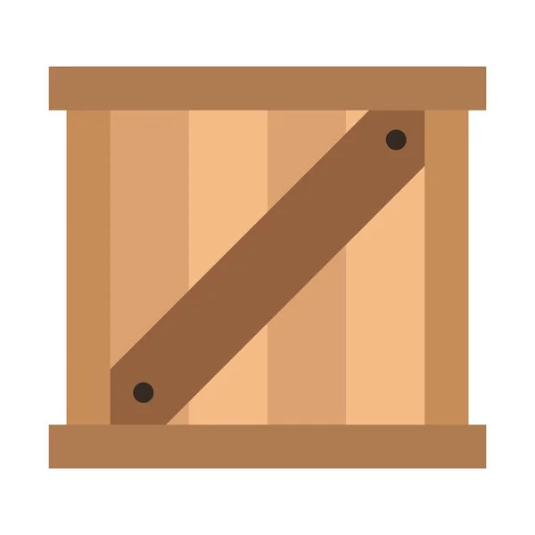 木製箱クリップアートベクトルイラスト — ストックベクタ