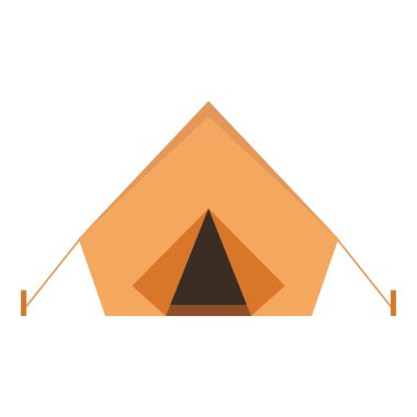 kamp çadırı düz Clipart vektör çizimi