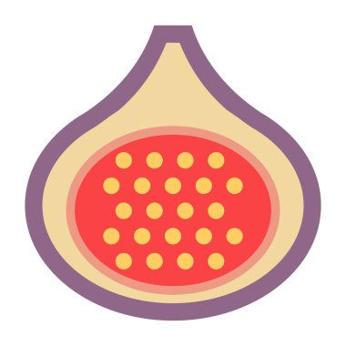 İncir meyvesi düz clipart vektör çizimi