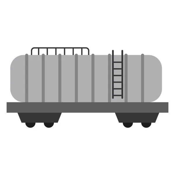 Spoorwegtank Platte Clipart Vector Illustratie — Stockvector