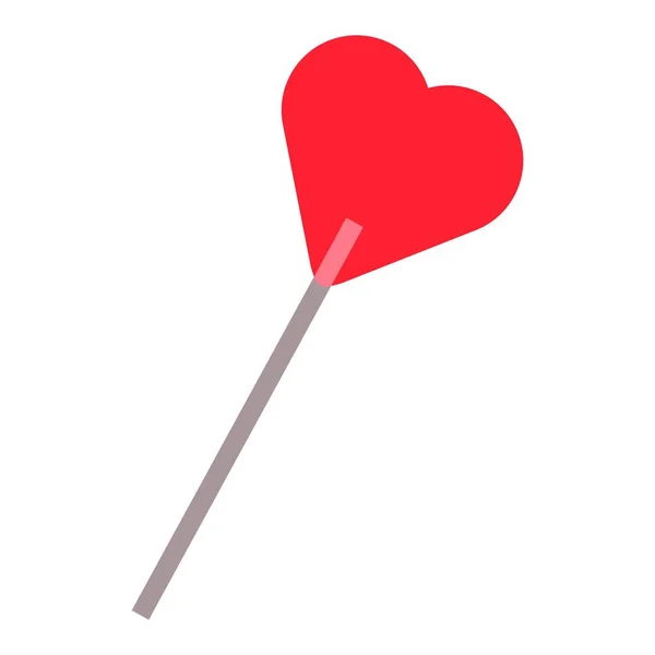 Heart Lollipop Flat Clipart Vector Illustration — Stock Vector