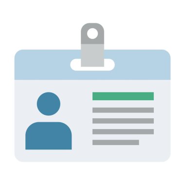 Kimlik kartı düz clipart vektör çizimi