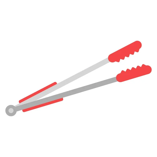 Kitchen Tweezers Flat Clipart Vector Illustration — Stock Vector