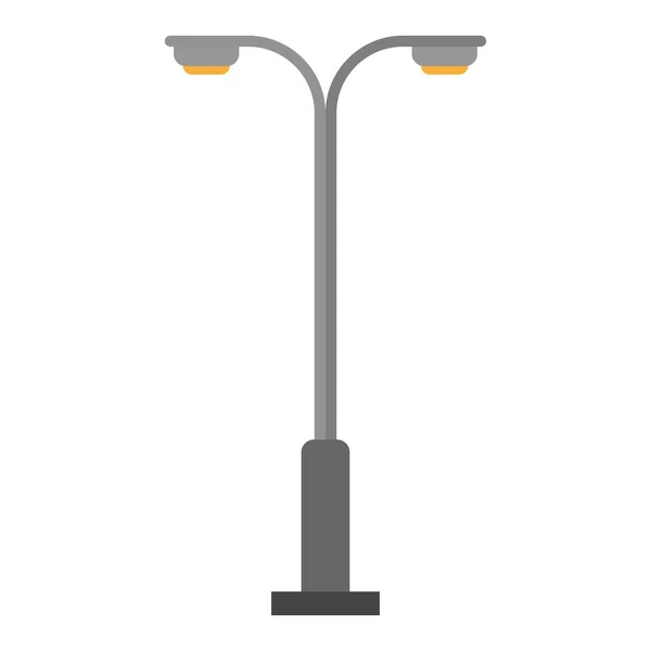 Double Street Lamp Flat Clipart Vector Illustration — Stock Vector