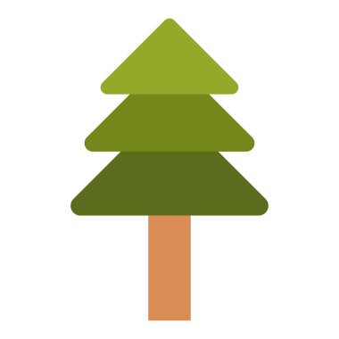 çam ağacı düz clipart vektör çizimi