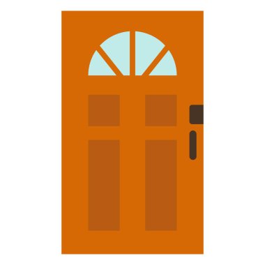 ev kapısı düz Clipart vektör çizimi