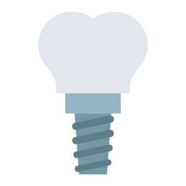 Diş implantı düz clipart vektör çizimi