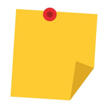 Yapışkan nota düz clipart vektör çizimi