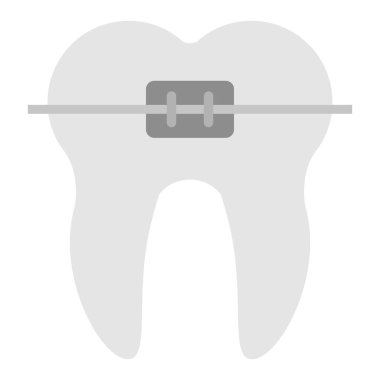 Dişler düz clipart vektör illüstrasyonunu destekler