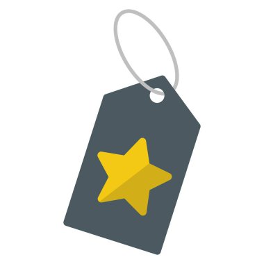 Yıldız düz clipart vektör illüstrasyonlu fiyat etiketi