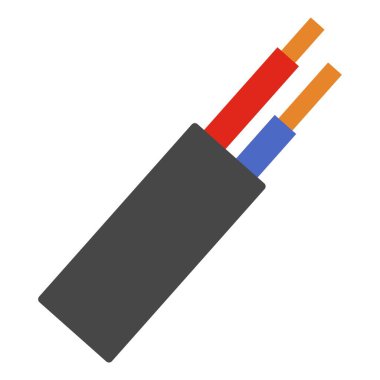 elektrik kablosu düz clipart vektör çizimi