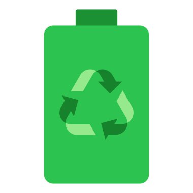 Geri dönüşüm bataryası düz clipart vektör çizimi