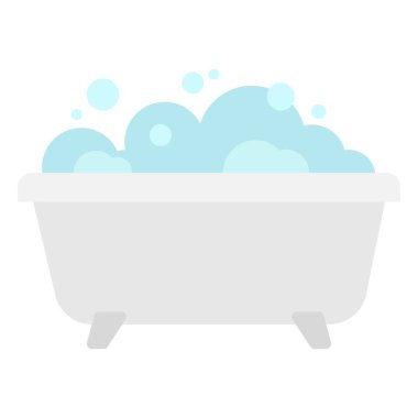köpüklü küvet düz clipart vektör çizimi
