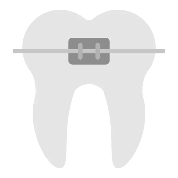 Zähne Zahnspange Flache Cliparts Vektor Illustration — Stockvektor