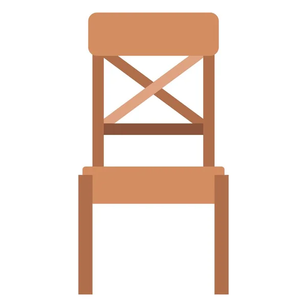 Wooden Chair Flat Clipart Vector Illustration — 图库矢量图片