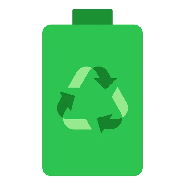 Recycle Battery Flat Clipart Vector Illustration — Stock Vector