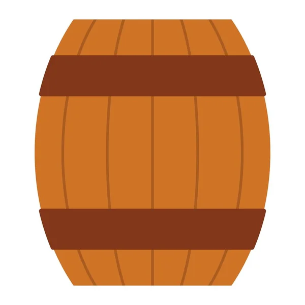 Wooden Barrel Flat Clipart Vector Illustration — Stock Vector