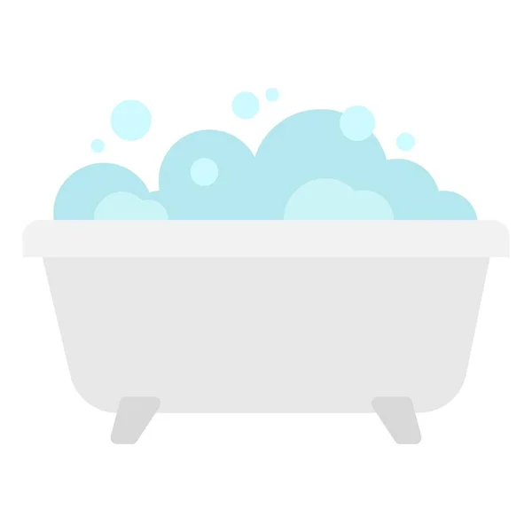 Baignoire Avec Illustration Vectorielle Cliparts Plats Mousse — Image vectorielle