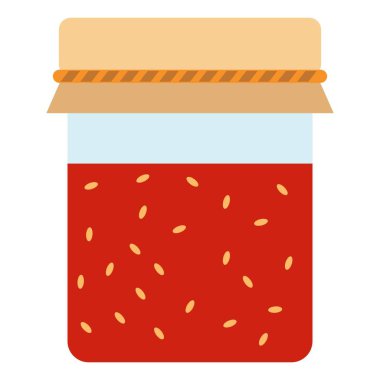 Çilek reçeli düz clipart vektör çizimi