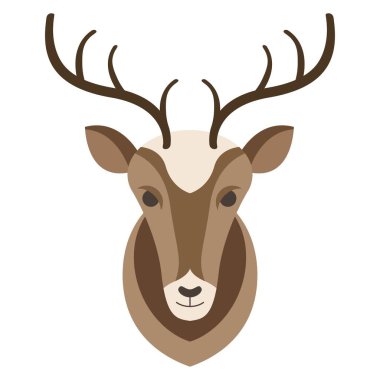 geyik yüzü düz clipart vektör çizimi