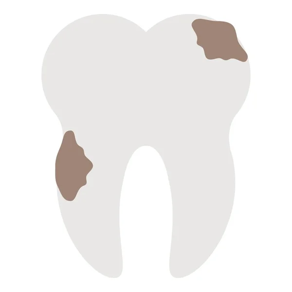 Cárie Dentária Clipart Plana Vetor Ilustração —  Vetores de Stock