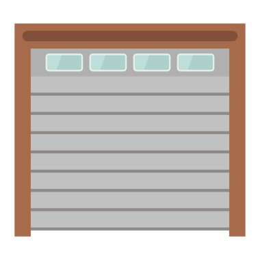 otomatik giriş kapısı düz clipart vektör çizimi