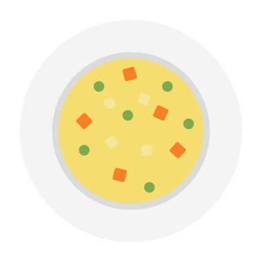 Sebze çorbası düz clipart vektör çizimi