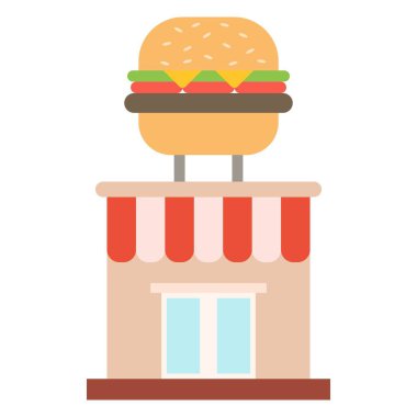Hamburgerci düz Clipart vektör çizimi
