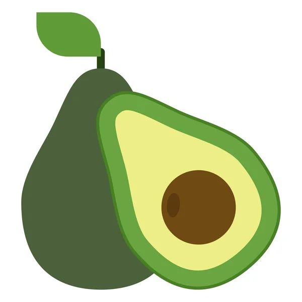 Avocado Flat Clipart Vector Illustration — 스톡 벡터