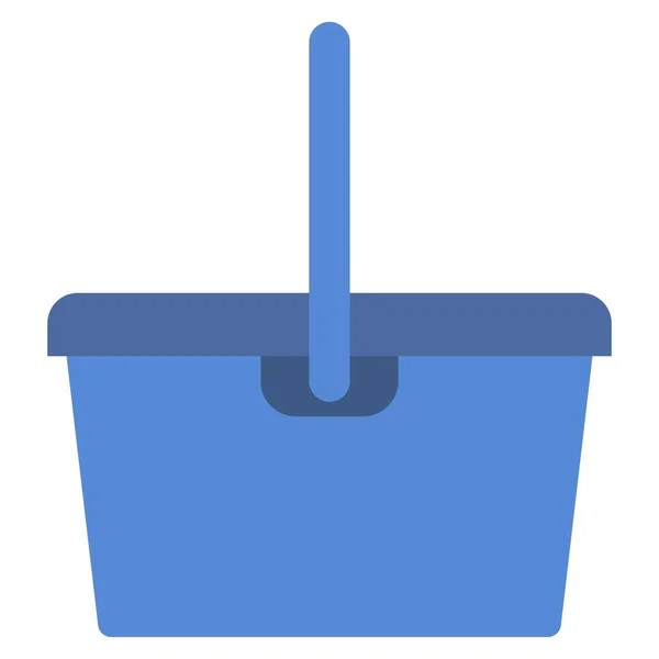 Rectangular Mop Bucket Flat Clipart Vector Illustration — Stock Vector