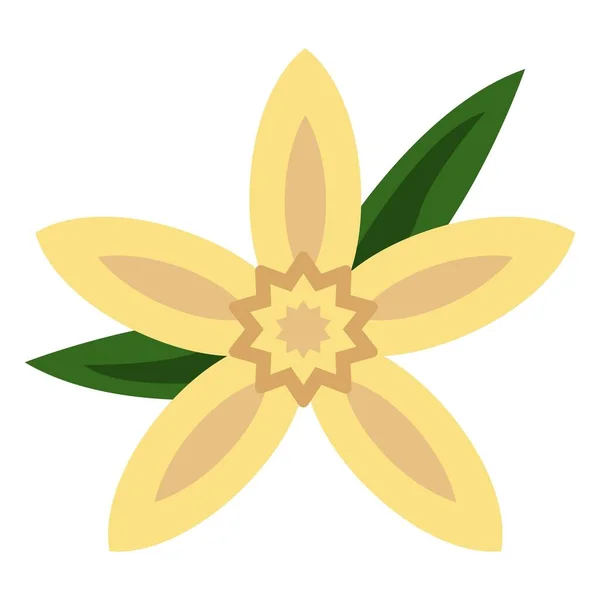 Vanilla Flower Flat Clipart Vector Illustration — Stockvektor