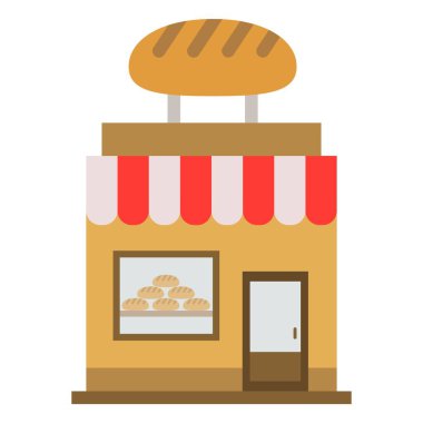 pastane düz Clipart vektör çizimi