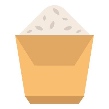 Asian rice box flat clipart vector illustration vector