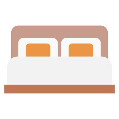 çift yatak düz clipart vektör çizimi