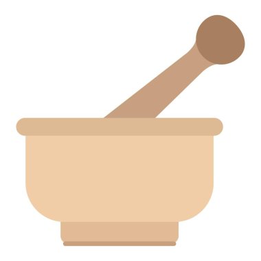 Havan ve tokmak düz clipart vektör çizimi