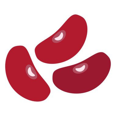 Kırmızı fasulye düz clipart vektör çizimi