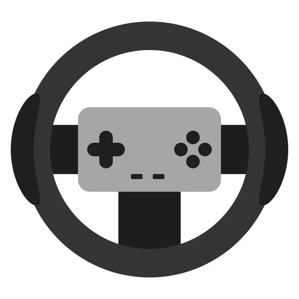 Gaming Steering Wheel Flat Clipart Vector Illustration — Stockvektor